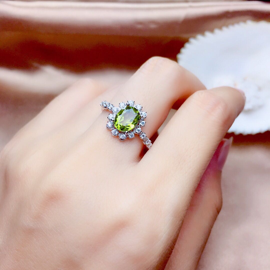 MakerVid™ Elegant 925 Silver Olivine Crystal Wedding Jewelry Set