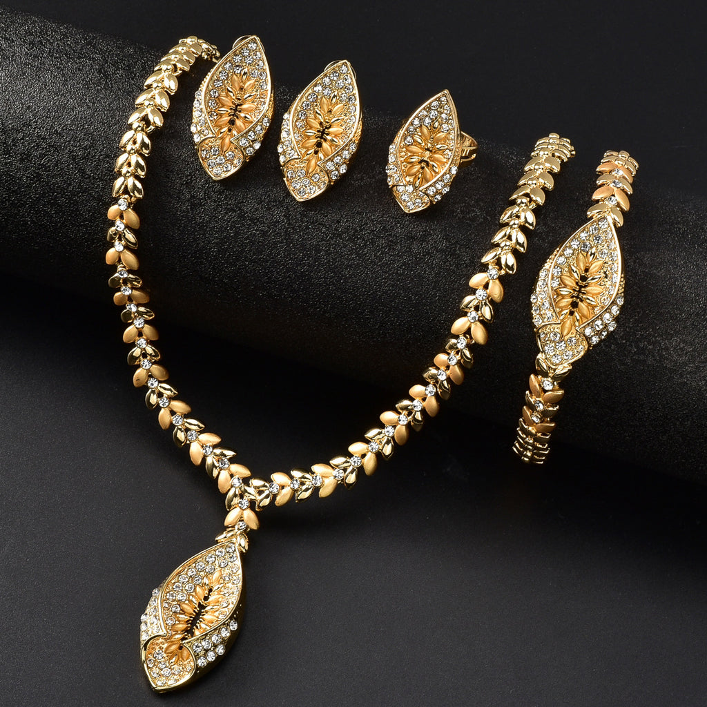 MakerVid™ Elegant Middle-Eastern Bridal Gold Jewelry Set for Weddings