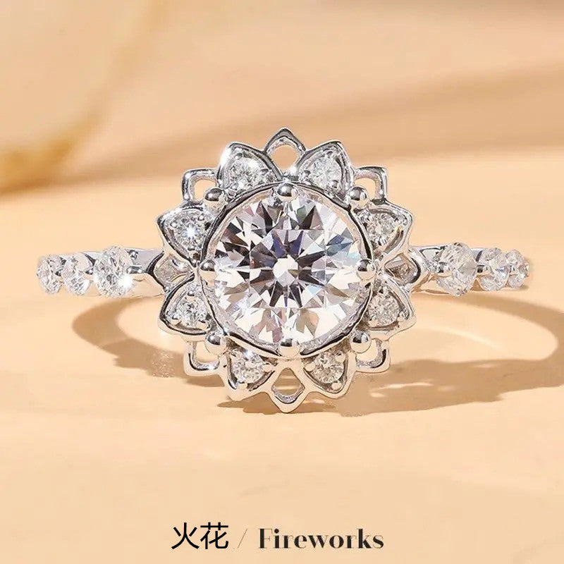 MakerVid™ 1ct Oval Moissanite Halo Wedding Ring | 925 Sterling Silver