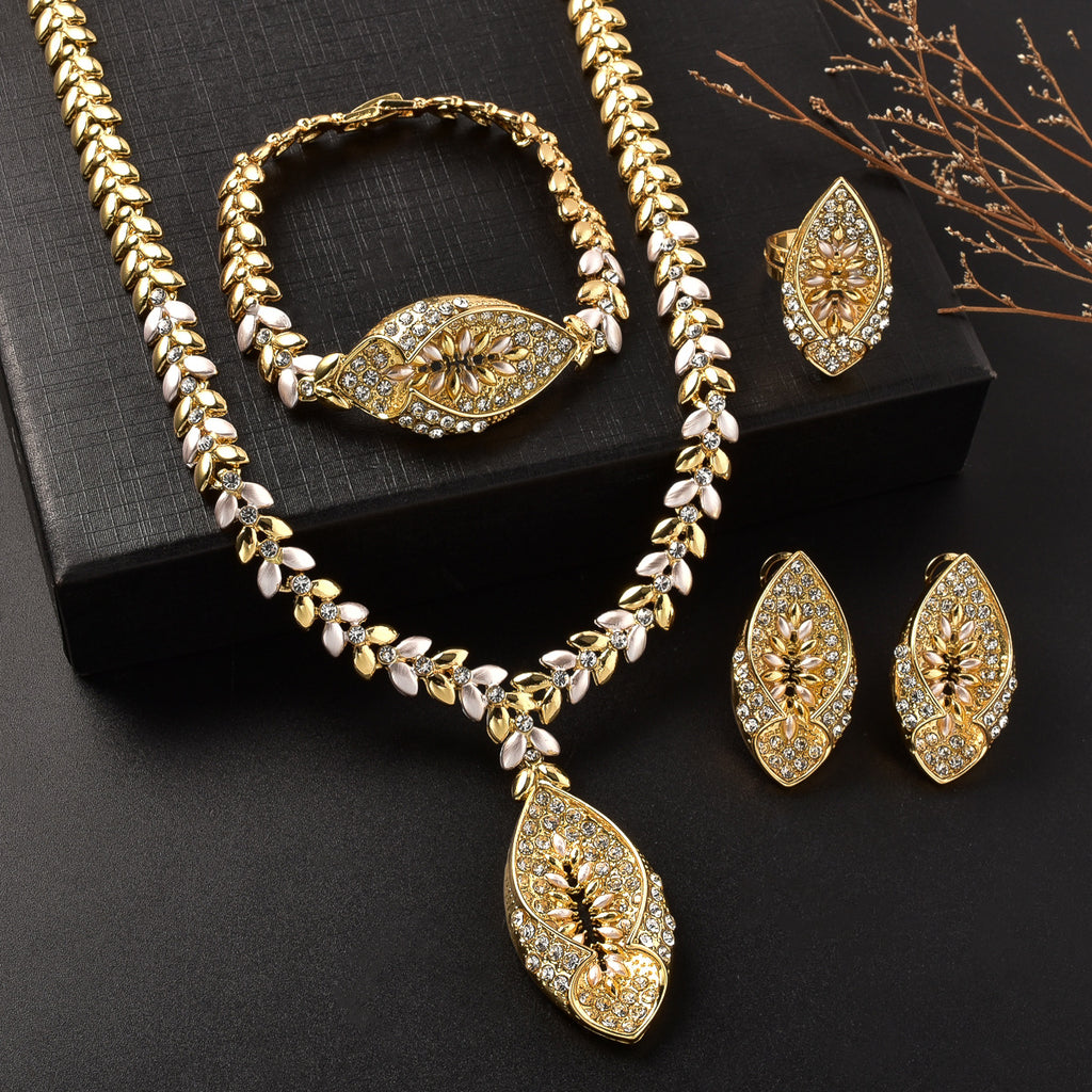 MakerVid™ Elegant Middle-Eastern Bridal Gold Jewelry Set for Weddings