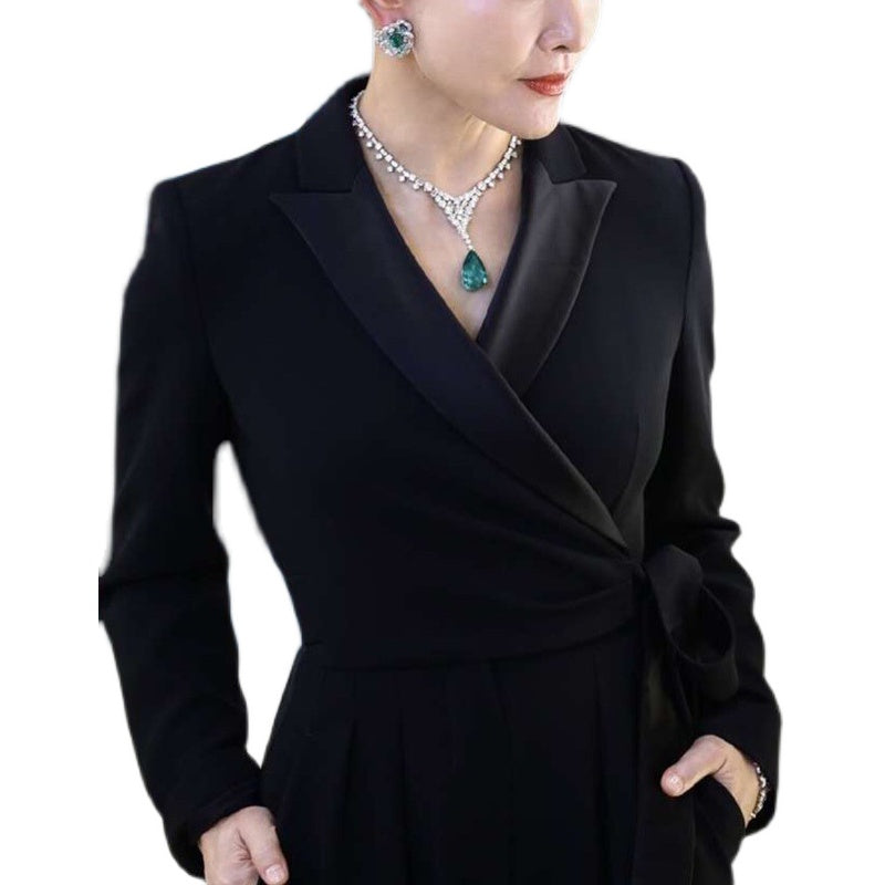 MakerVid™ Natural Emerald & Moissanite 925 Silver Luxury Necklace