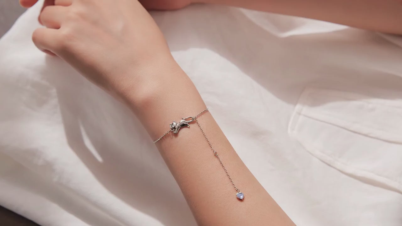 MakerVid™ Cute Cat 925 Sterling Silver Bracelet - Minimalist Fine Jewelry